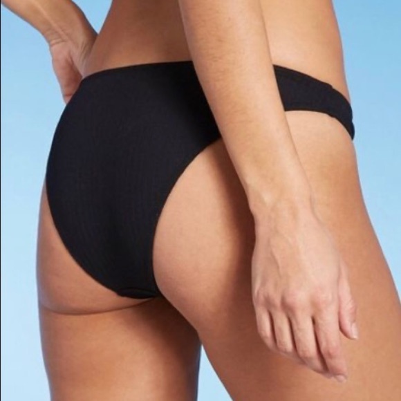 Shade & Shore Black High Leg Cheeky Bikini Bottoms - Picture 3 of 7